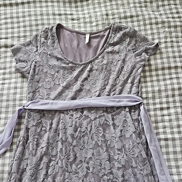 Pinkblush Lace Maxi Empire Waist Sleeved Dress - Picture 3 of 12